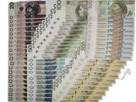 10-500 PLN za 10 kusov. sada bankoviek pre zábavu a poučenie