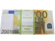 200 EURO bankovky pre zábavu a poučenie, balenie po 100 ks