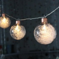 Lampy COTTON BALLS, svietiace sklenené gule, 8 ks LED girlandových svetiel