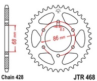 JT JTR468.46 ZADNÉ OZUBENÉ KOLO JT JTR468.46 ZADNÉ OZUBENÉ KOLO