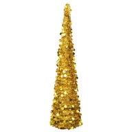 Skladací umelý vianočný stromček, zlatý, 180 cm, PET