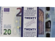 20 EURO bankovky pre zábavu i poučenie, balenie po 100 ks