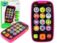 Smartphone Touch Interaktívny telefón na batérie pre bábätká Pink Sound