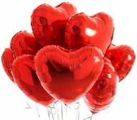 Valentínske fóliové balóniky červené srdce 10 ks.