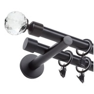 KOVOVÁ ZÁCLONA tyč ČIERNA DOUBLE 19mm 200cm VZOR