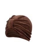 Hnedý dámsky velúrový turban, klobúk Emma, ​​jeseň-zima