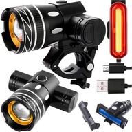 SADA LAMPY SVETLO LED USB BICYKEL ZADNÉ PREDNÉ SADA LAMPY SVETLO LED USB BICYKEL ZADNÉ PREDNÉ