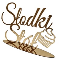 Zlatý zrkadlový nápis Sweet Table na candy bar na svadbu, zlaté zrkadlo plxi Zlatý zrkadlový nápis Sweet Table na candy bar na svadbu, zlaté zrkadlo plxi