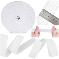 PLETENÉ OBLEČENIE Elastické, krajčírske elastické, biele, elastické, ploché, 25 m, 40 mm PLETENÉ OBLEČENIE Elastické, krajčírske elastické, biele, elastické, ploché, 25 m, 40 mm