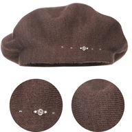 TEPLÝ MAJKA DVOJNÁSOBNÝ DÁMSKY BERET, HNEDÁ, VLNA TEPLÝ MAJKA DVOJNÁSOBNÝ DÁMSKY BERET, HNEDÁ, VLNA