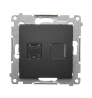 SIMON 54 Počítačová zásuvka 1x RJ45 ČIERNA MATNÁ SIMON 54 Počítačová zásuvka 1x RJ45 ČIERNA MATNÁ