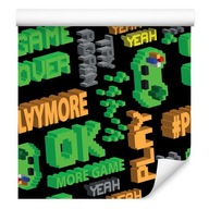 Tapeta pre mládež, pixely, farebné nápisy, 3D vzor Tapeta pre mládež, pixely, farebné nápisy, 3D vzor