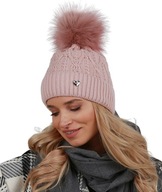 Teplá dámska ČIAPKA s fleecovou brmbolcom PINK V20 Teplá dámska ČIAPKA s fleecovou brmbolcom PINK V20