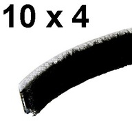 Kefové tesnenie blatníka pre skrinku 10x4mm Čierne