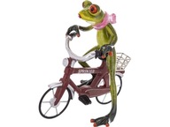 Dekoratívna figúrka 16,5x11,5x15,5cm - Žaba na bicykli