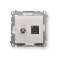 Šimon 54 Ant F+RJ45 kat.6 biela Šimon 54 Ant F+RJ45 kat.6 biela