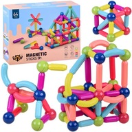 Farebné magnetické bloky 64 kusov pre deti ZA3827