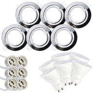 6x POHYBLIVÉ HALOGÉNové svietidlo Chróm + LED GU10 10W 6x POHYBLIVÉ HALOGÉNové svietidlo Chróm + LED GU10 10W