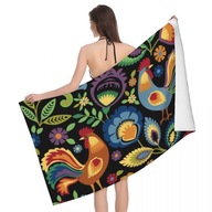 TOWEL Folk Roosters savá osuška TOWEL Folk Roosters savá osuška