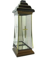 Veľká náhrobná sviečka so zrkadlom, kaplnka, krížik, lampáš, 40 cm Veľká náhrobná sviečka so zrkadlom, kaplnka, krížik, lampáš, 40 cm