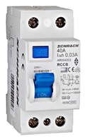 Prúdový chránič 2P 40A A SCHRACK Prúdový chránič 2P 40A A SCHRACK