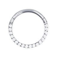 Titánový Clicker CIRCLE posiaty zirkónmi. SEPTUM Daith Veľkosť 1,2/8 Titánový Clicker CIRCLE posiaty zirkónmi. SEPTUM Daith Veľkosť 1,2/8