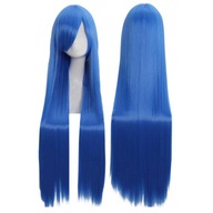 DÁMSKA Parochňa MODRÁ dlhé rovné vlasy COSPLAY parochne BANGES 100 cm