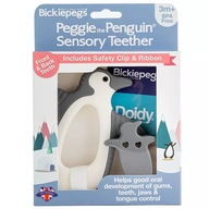 Silikónové hryzátko Penguin Peggie Bickiepegs 3m+ pre bábätko, ktorým idú zúbky Silikónové hryzátko Penguin Peggie Bickiepegs 3m+ pre bábätko, ktorým idú zúbky
