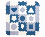 JOLLY FOAM MAT 3X3 TVARY-MODRÉ puzzle DETI BEZPEČNÉ vzdelávanie 25 dielov