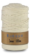 Spletená struna PRE MACRAME Ivory 100m 5mm Spletená struna PRE MACRAME Ivory 100m 5mm