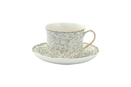Krásna 400ml šálka s podšálkou, Porcelán, Kvety Krásna 400ml šálka s podšálkou, Porcelán, Kvety