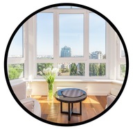 Zrkadlo 70 cm, okrúhle, čierne, do kúpeľne, úzky rám Zrkadlo 70 cm, okrúhle, čierne, do kúpeľne, úzky rám