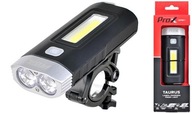 Prox Taurus predná cyklistická lampa 2xT6 + COB Led čierna 500 lm 4400 mAh Prox Taurus predná cyklistická lampa 2xT6 + COB Led čierna 500 lm 4400 mAh