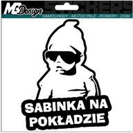 Samolepka SABINKA V AUTE AUTO 18x14 farba Samolepka SABINKA V AUTE AUTO 18x14 farba