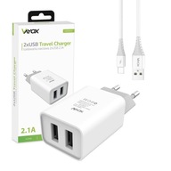 RÝCHLA SIEŤOVÁ NABÍJAČKA 2x USB PRE TELEFÓN, PS4 PAD + MIKRO USB KÁBEL RÝCHLA SIEŤOVÁ NABÍJAČKA 2x USB PRE TELEFÓN, PS4 PAD + MIKRO USB KÁBEL