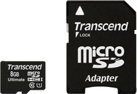 TRANSCEND pamäťová karta microSDHC 8 GB adaptér SD/SDHC