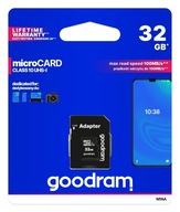 Micro SDHC karta Goodram 32GB CL10 + SD adaptér