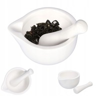 Porcelánový mažiar s paličkou 10cm, multifunkčný biely na bylinky a koreniny Porcelánový mažiar s paličkou 10cm, multifunkčný biely na bylinky a koreniny