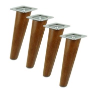 4x drevené šikmé nohy 15 cm s orechovými plátmi 4x drevené šikmé nohy 15 cm s orechovými plátmi
