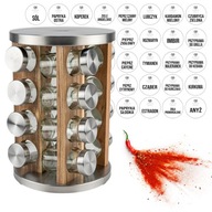 SPICE ROUND Stojan na korenie 16 kusov ORGANIZÁTOR na korenie + nálepky SPICE ROUND Stojan na korenie 16 kusov ORGANIZÁTOR na korenie + nálepky