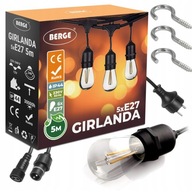 Záhradné svietidlo Garland 5m + 6x 1W LED žiarovky Záhradné svietidlo Garland 5m + 6x 1W LED žiarovky