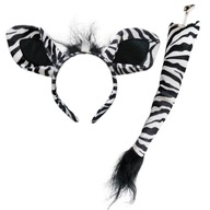 SET ZEBBER, KOSTÝM ZEBRA, UŠI, CHVOST, 2 ks SET ZEBBER, KOSTÝM ZEBRA, UŠI, CHVOST, 2 ks