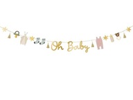 Banner Oh Baby zlatý 250 cm Narodenie jedného roka Banner Oh Baby zlatý 250 cm Narodenie jedného roka