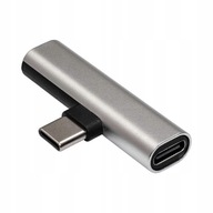 Adaptér USB-C - Audio jack + USB-C M-F Akyga DAC 15W AKYGA Adaptér USB-C - Audio jack + USB-C M-F Akyga DAC 15W AKYGA