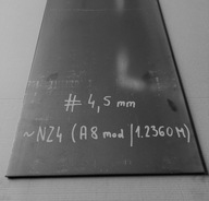 Oceľ ~NZ4 /A8mod /1.2360mod, formát #4,5x100x350mm Oceľ ~NZ4 /A8mod /1.2360mod, formát #4,5x100x350mm