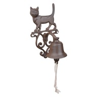 Liatinový zvonček na dvere s mačkou