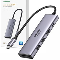 UGREEN HUB 6V1 2XUSB SD/TF KARTA USB-C HDMI 4K/60H UGREEN HUB 6V1 2XUSB SD/TF KARTA USB-C HDMI 4K/60H
