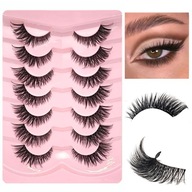 7x Umelé mihalnice na pásiku CAT EYE Hodvábna Hustá Dlhá Mäkká 7 PÁROV 7x Umelé mihalnice na pásiku CAT EYE Hodvábna Hustá Dlhá Mäkká 7 PÁROV
