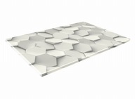 SKLENENÁ KUCHYŇSKÁ DOSKA 40x30 02b Biela geometria SKLENENÁ KUCHYŇSKÁ DOSKA 40x30 02b Biela geometria