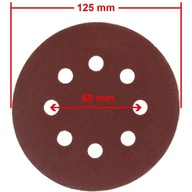Brúsny papier na kotúč 8 otvorov 125mm P150 50 KS Brúsny papier na kotúč 8 otvorov 125mm P150 50 KS